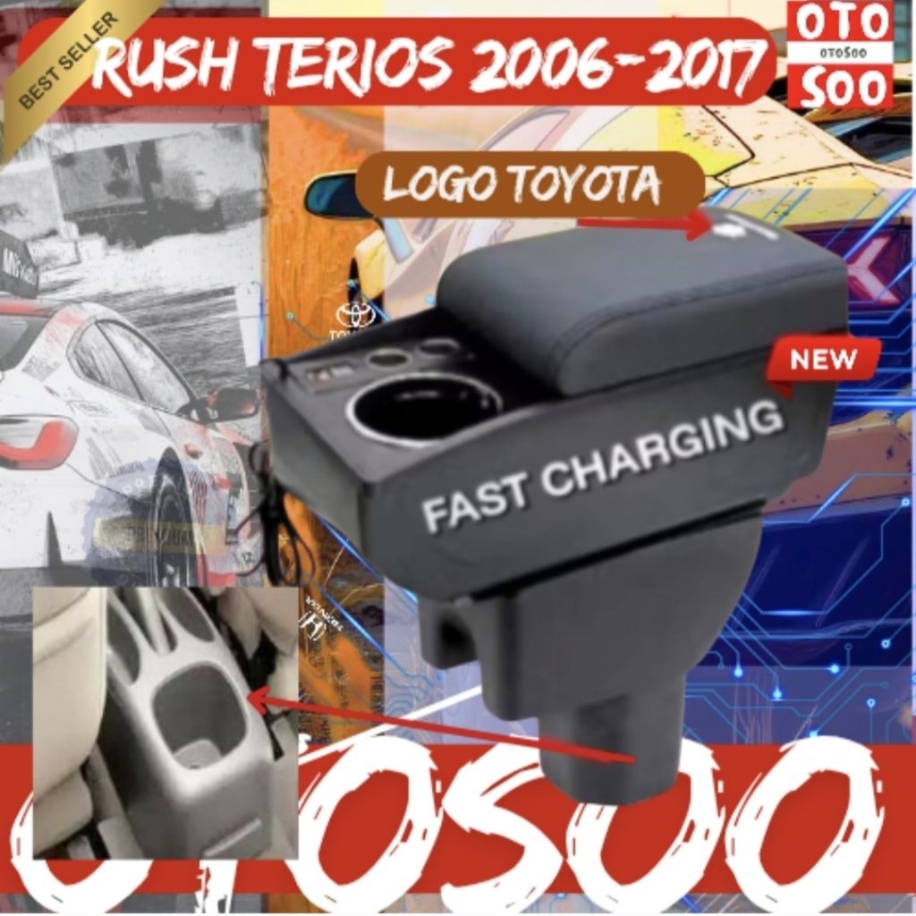 ARMREST TERIOS RUSH 2006-2017 -Console Box RUSH TERIOS - USB LED