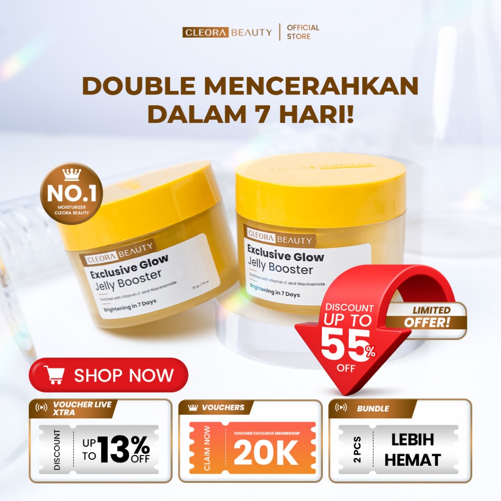 Cleora Twinpack Exclusive Glow Jelly Booster 30gr Special Bundle 2pcs - Moisturizer Untuk Brightenin