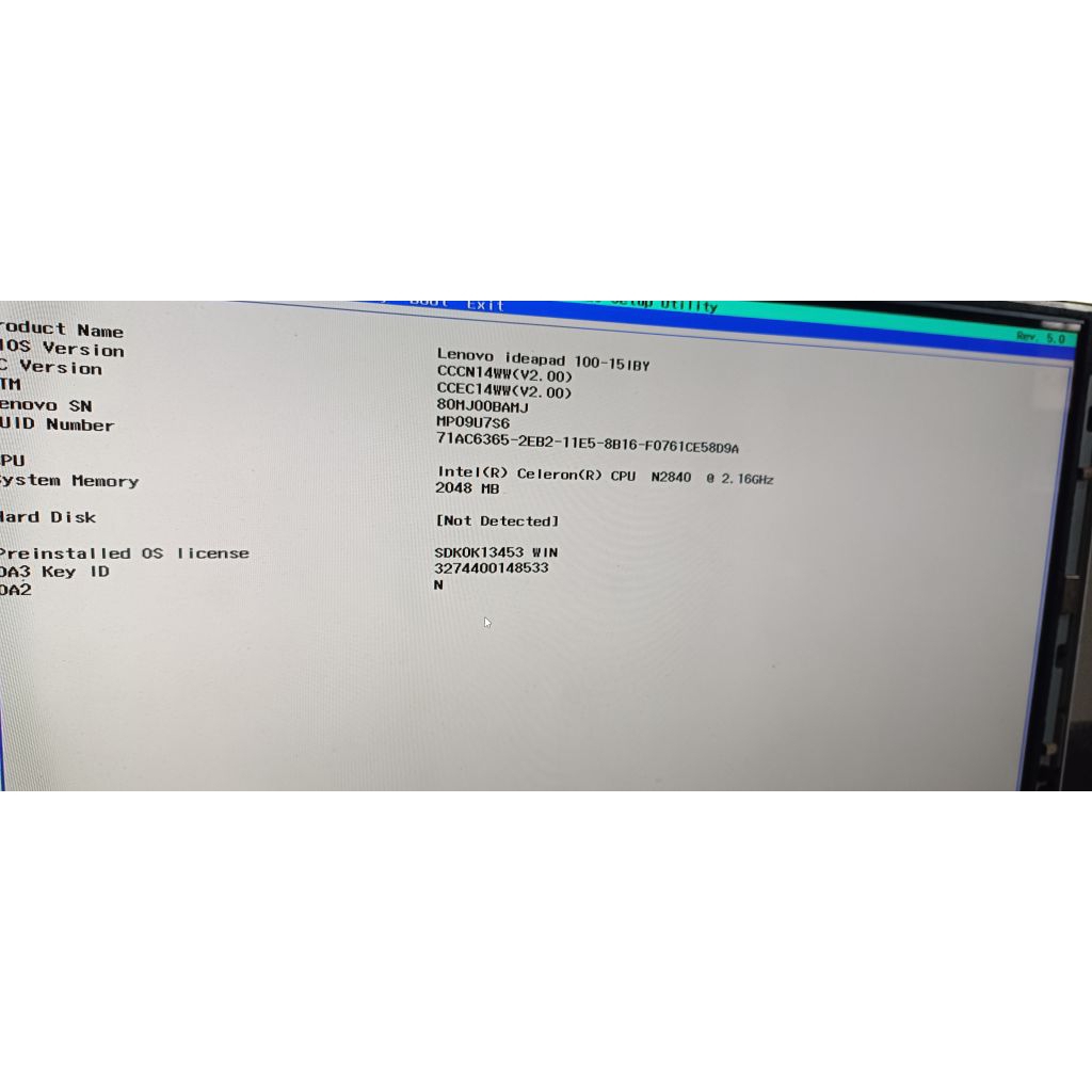 Laptop buntung Lenovo Ideapad 100 -15iby normal anggap jual mobo