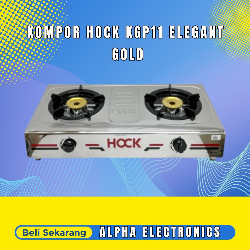 KOMPOR HOCK KGP11 ELEGANT GOLD/Kompor 2 Tungku HOCK - KOMPOR GAS ELEGANT GOLD HP-200EG