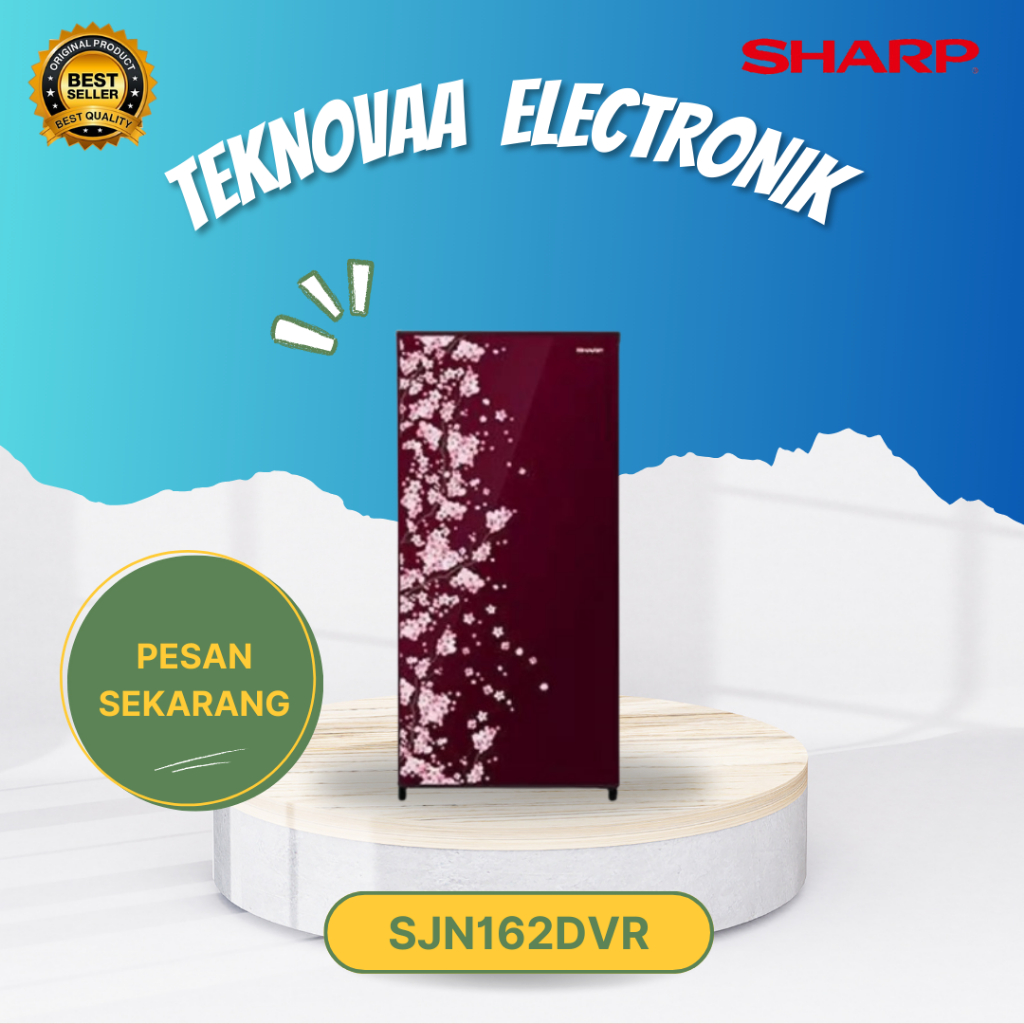 SHARP KULKAS 1 PINTU SJN162DVR 128L/SJN-162DVR/SJN 162DVR/KULKAS LOW WATT/ MURAH ORIGINAL BERGARANSI