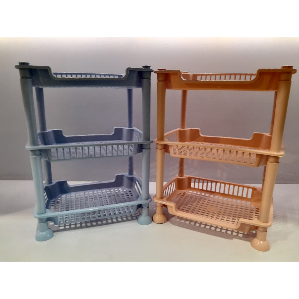 Rak Serbaguna Plastik Susun 3 / Rak Plastik Bertingkat / Rak Dapur Plastik / Rak Penyimpanan Serbagu