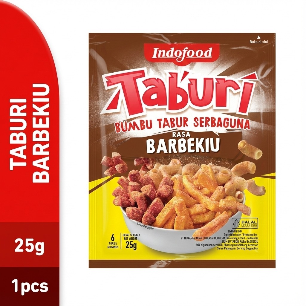 4 PCS - Taburi Indofood Kentang Goreng Barbeque 25 Gr