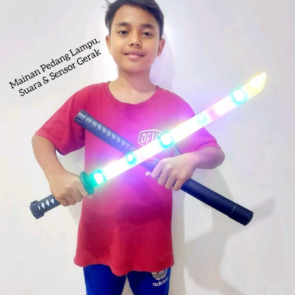 mainan pedang ninja mainan samurai deadpool sensor gerak led panjang 69cm | Pedang mainan Bumblebee