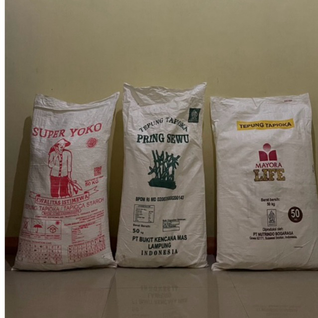 ZLBM_SACK JUAL KARUNG TEPUNG TAPIOKA BEKAS Uk 50kg Kualitas TEBAL DAN KUAT