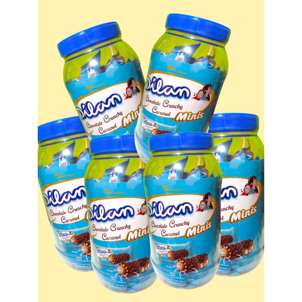Dilan Coklat Caramel Mini pack 6 toples @ 25 Bks ( di jual eceran bukan 1 karton )