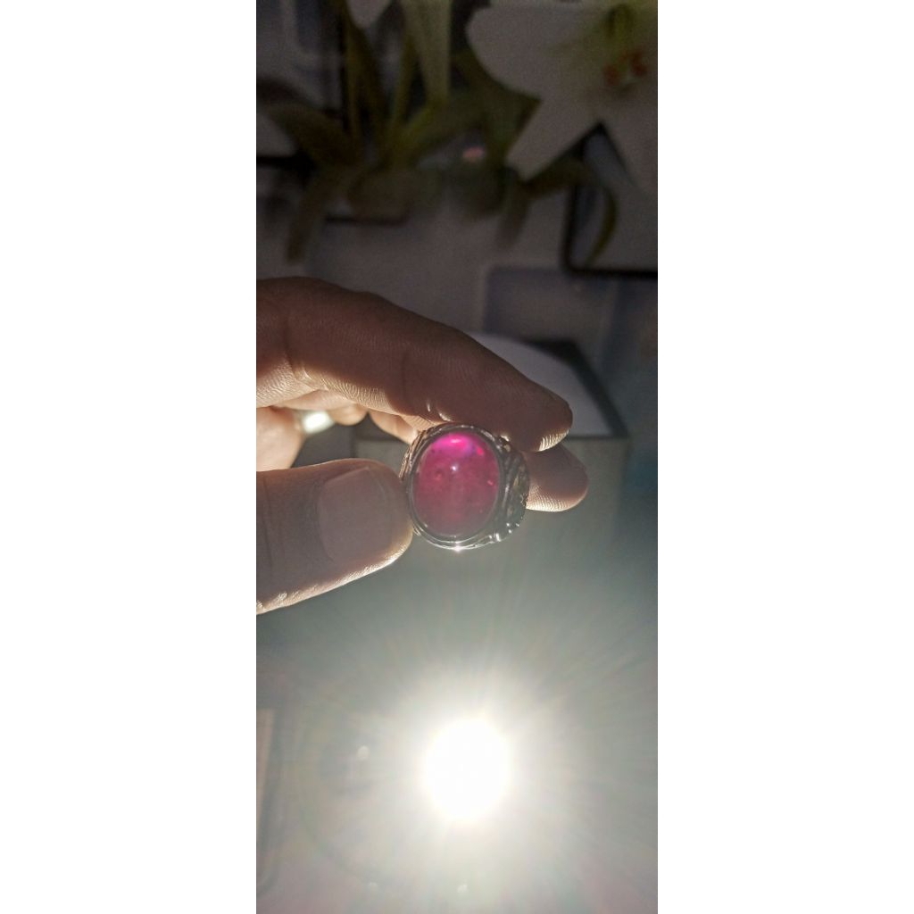 Ruby Pigeon Blood Tanzania Ring Perak Size 6 dilengkapi Memo