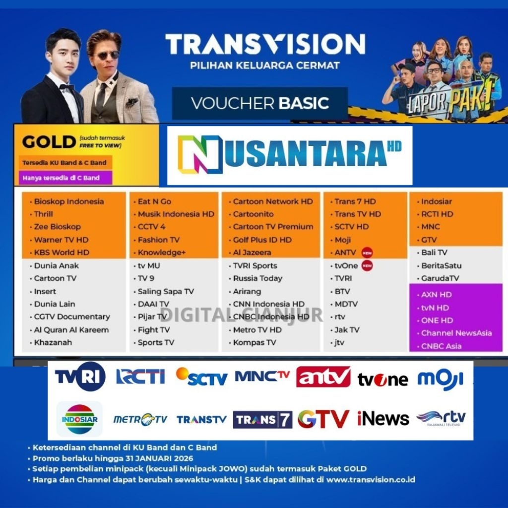 Paket Gold Transvision Nusantara HD