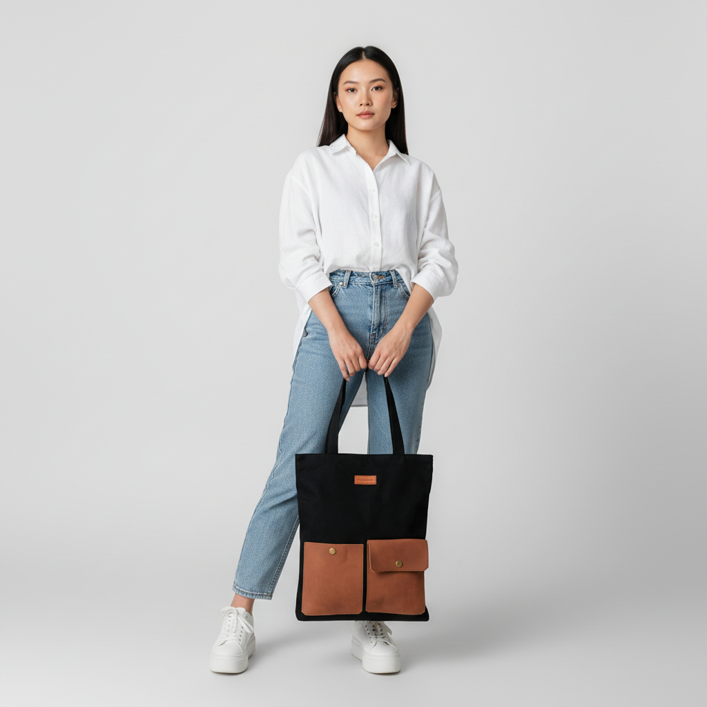 cuci gudang pamole totebag kanvas totebag kuliah totebag kerja penutup resleting totebag unisex -