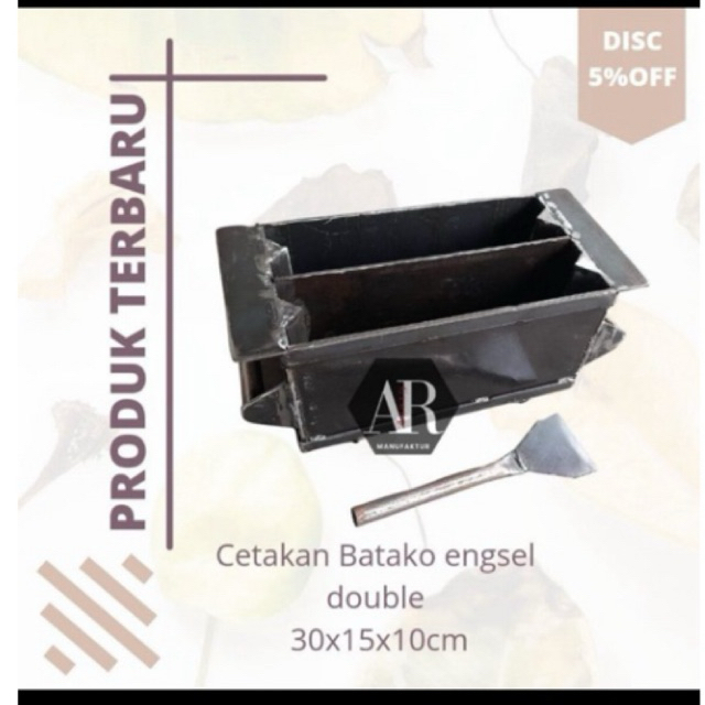 cetakan batako double engsel 30x15x10cm
