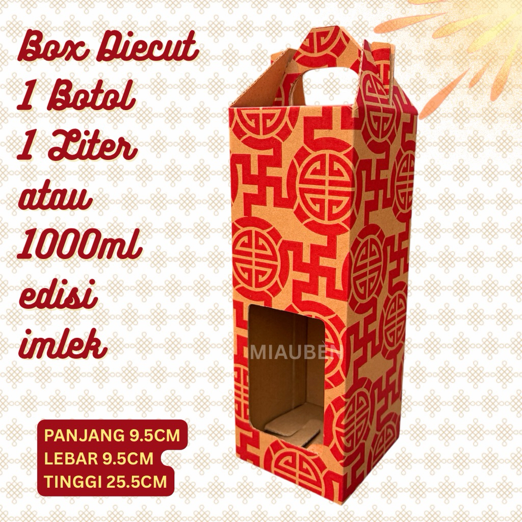 (1pcs) box hampers imlek botol 1 liter kale 1000ml