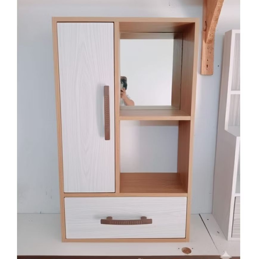 Rak rias cermin dinding/rak lemari rias/rak rias cermin/rak multifungsi/rak dinding/rak kosmetik/rak