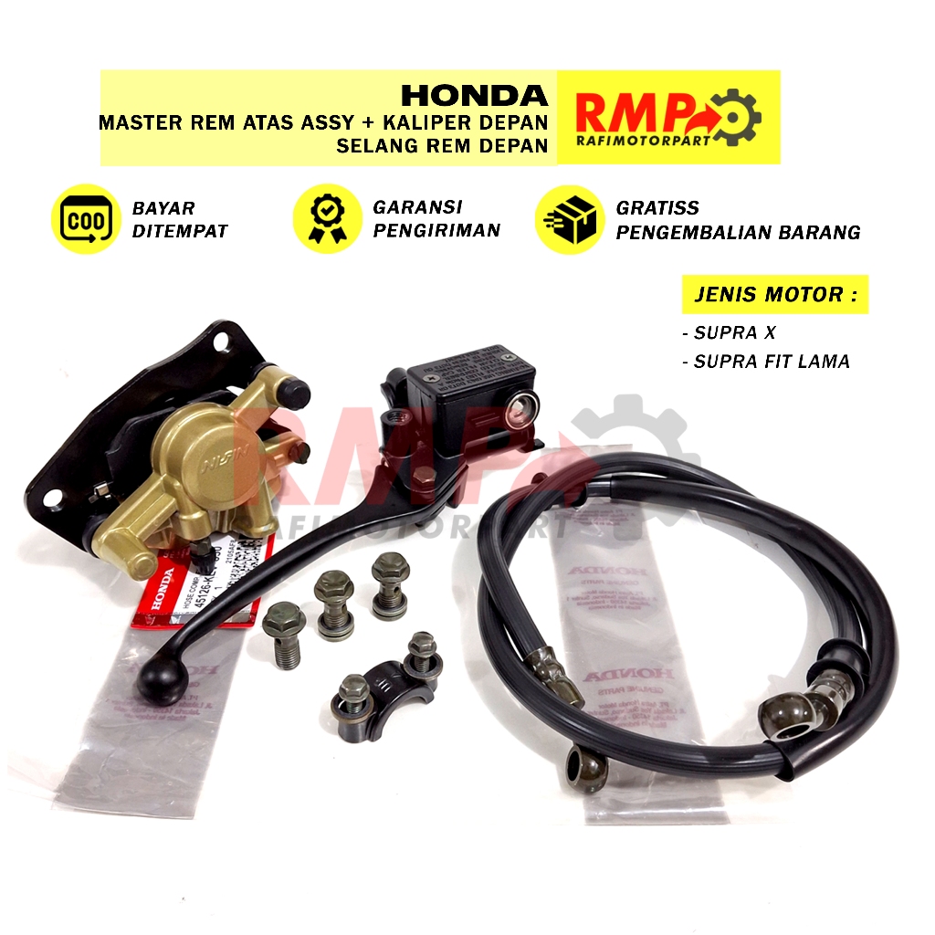MASTER REM + KALIPER DEPAN + SELANG REM DEPAN SUPRA X LAMA SUPRA FIT LAMA