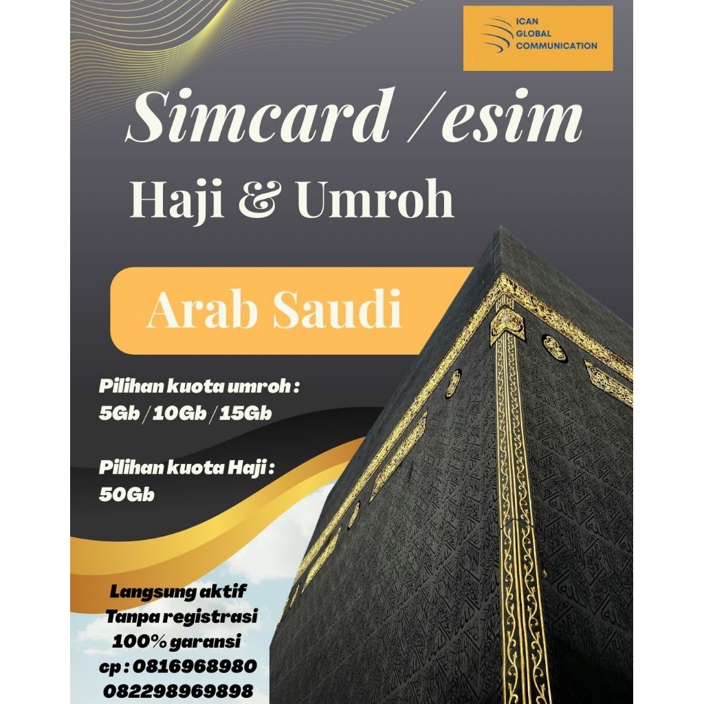 Simcard Umroh - Sim card Arab Saudi - Sim Card Umroh - Kartu data internet Arab saudi