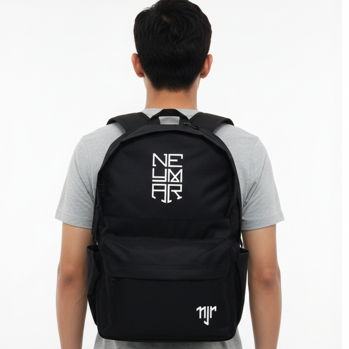 TAS RANSEL SEKOLAH OLAHRAGA NEYMAR HITAM + BONUS RAINCOVER