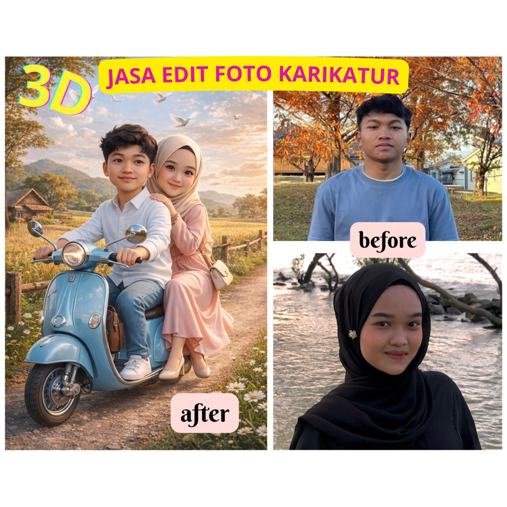 Jasa Edit Foto Wajah Karikatur AI