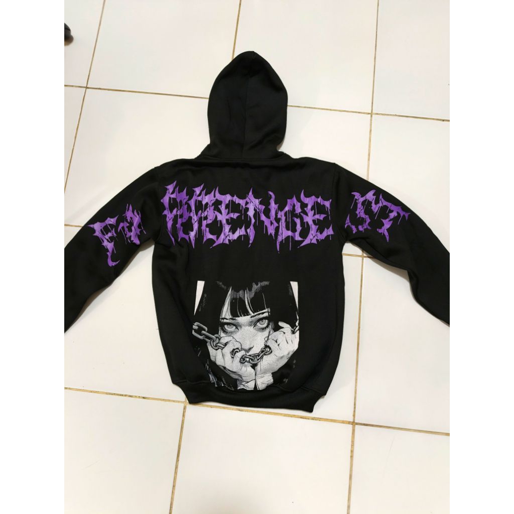 hoodie tebal cotton fleece 280 gsm gambar anime