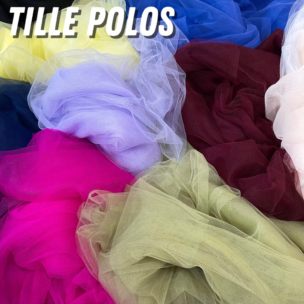 Kain Tile Polos Soft Tulle Premium  Bahan Halus Lembut Transparan Untuk Gaun Souvenir Kebaya Meteran