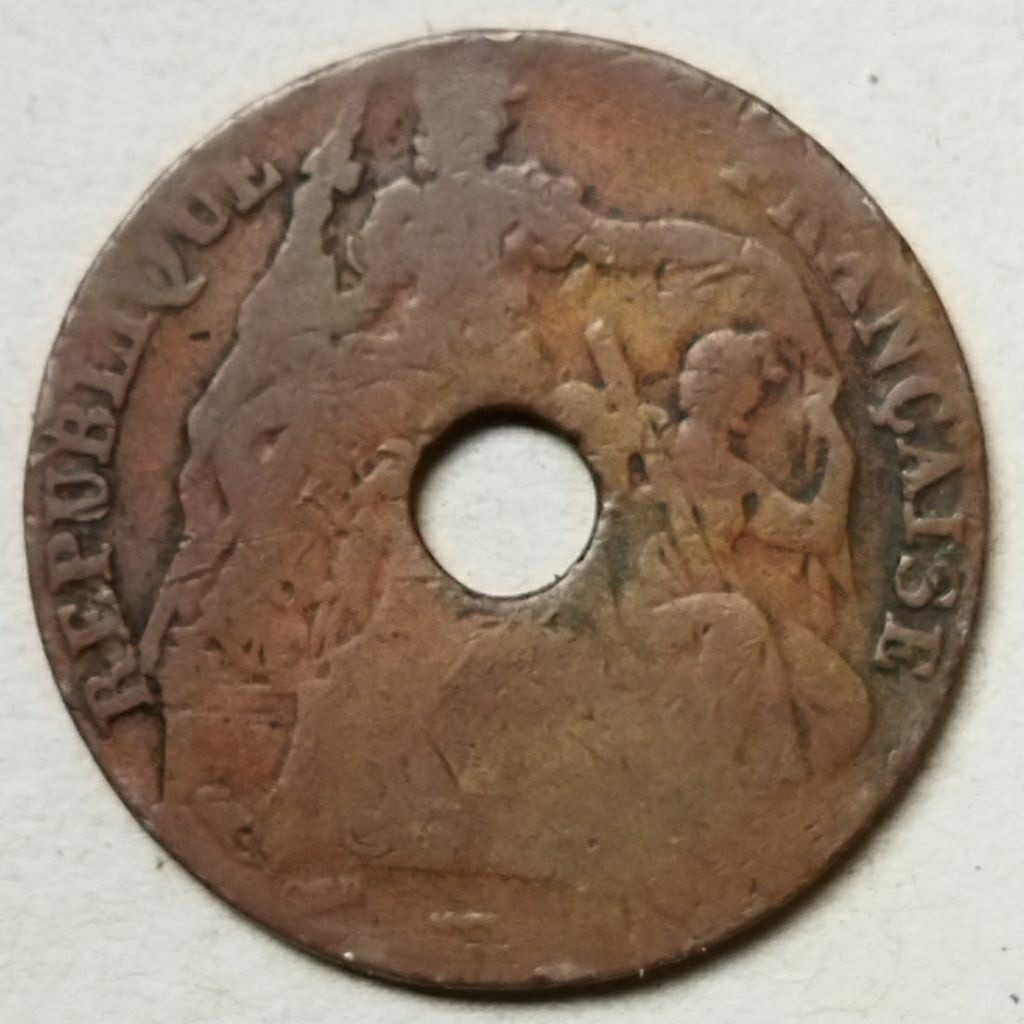 Koin kuno 1 cent 1923 Indochina
