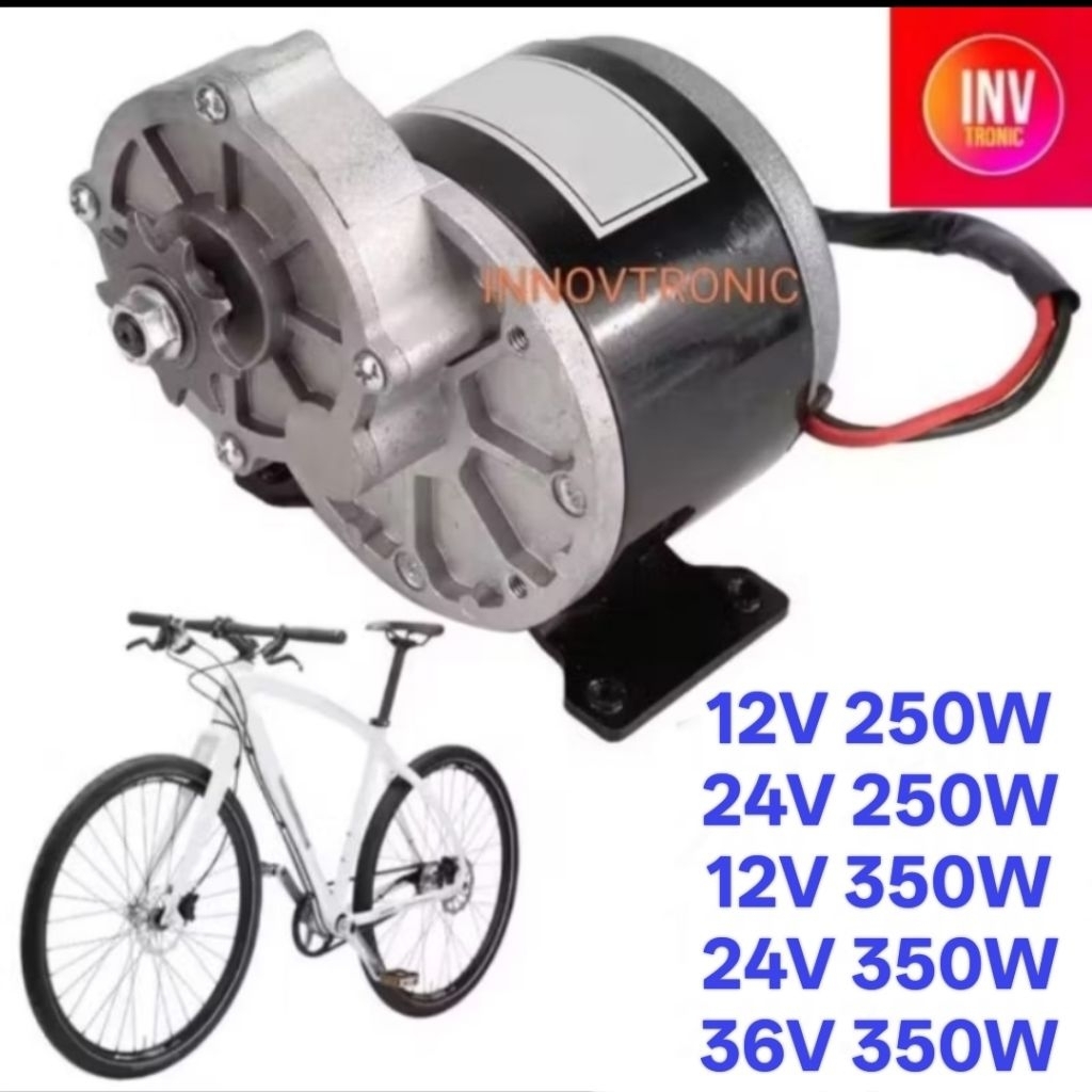 Geared Carbon Brushed Motor Dinamo For Electric bike MY1016Z 250W  350W 12V 24V 36V Sepeda Listrik L