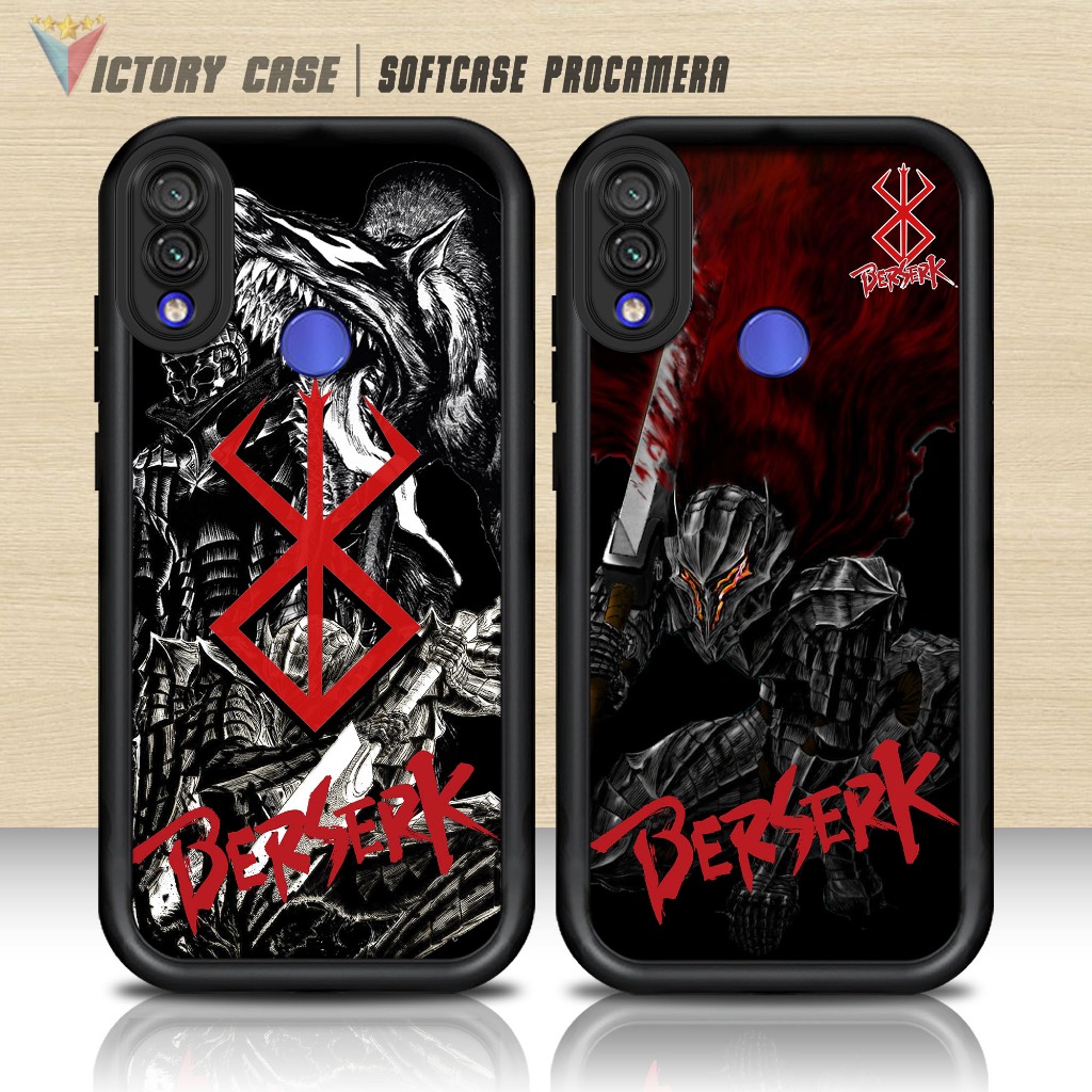 Softcase Glass kaca untuk REDMI NOTE 7 NOTE 7 PRO BERSERK Casing Handphone Case Procamera