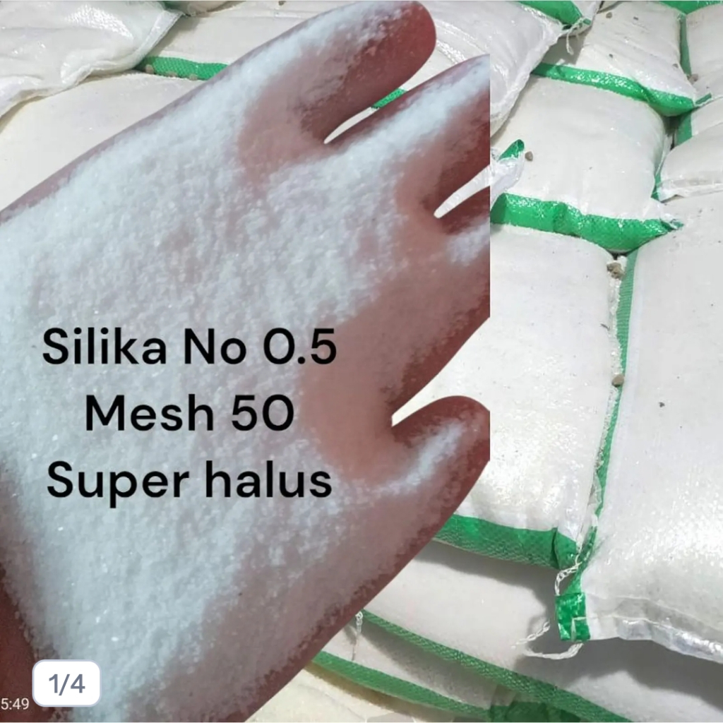 Silika putih super halus no 0.5 karungan 20 kg / silika putih / pasir silika / pasir silika aquarium