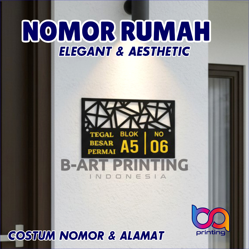 NOMOR RUMAH AKRILIK TYPE AESTHETIC NOMER RUMAH NO RUMAH AKRILIK MINIMALIS LASER CUTTING