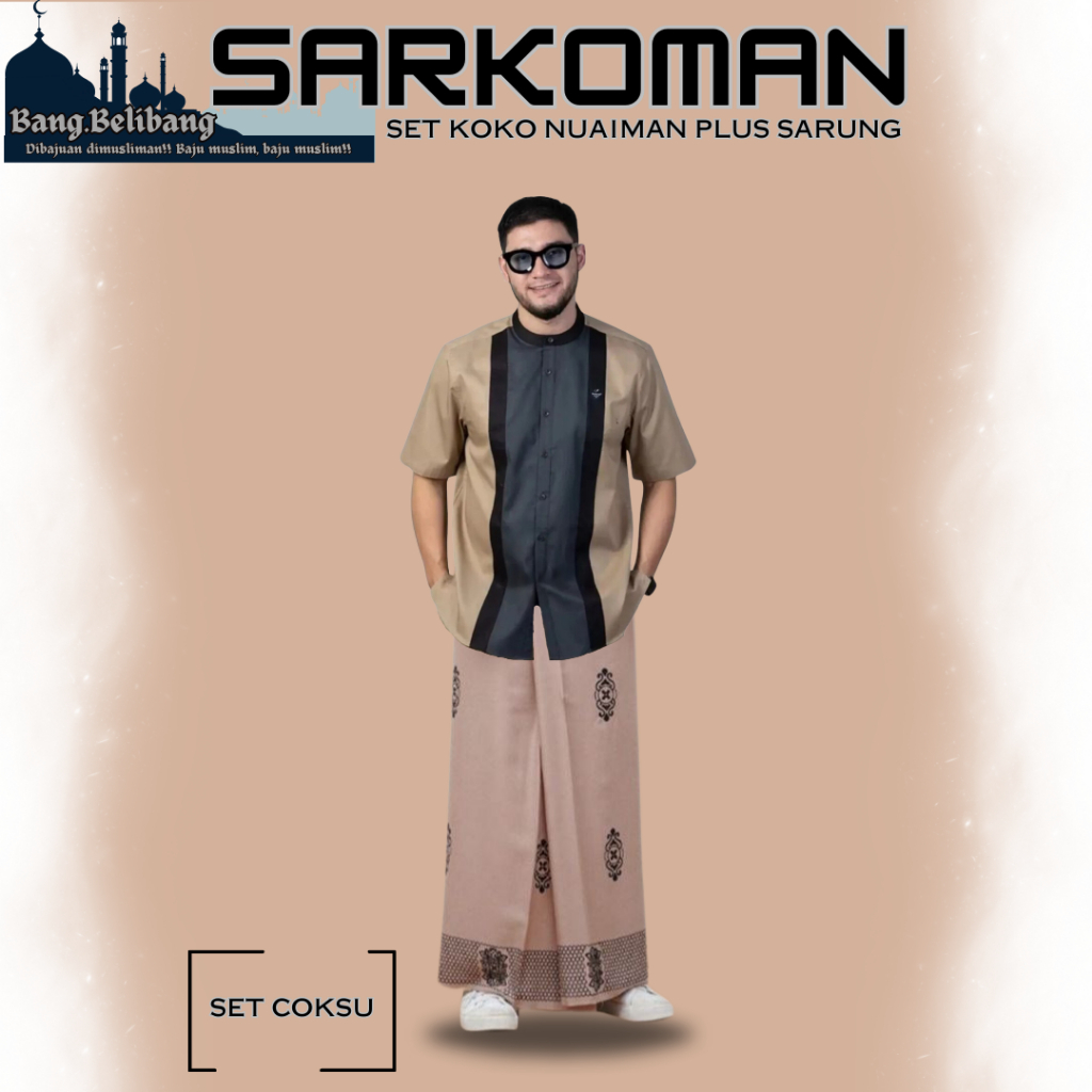 Nuaiman Baju Muslim Pria Dewasa koko Kurta Dewasa Lengan Pendek Trend