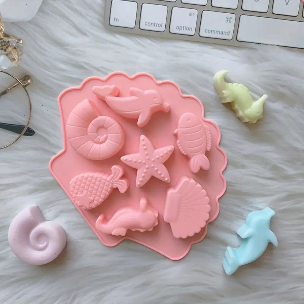 Cetakan Silikon Kue Cake Coklat Puding Binatang Laut Kartun Sea Marine