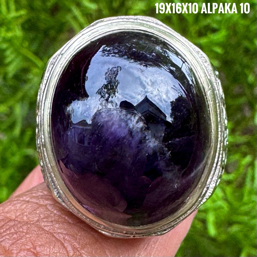Cincin Batu Akik Natural Kecubung Amethys (Asli Alam)