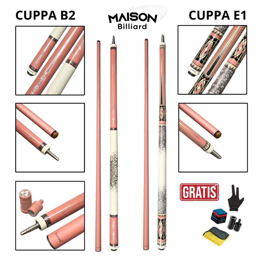 Cuppa Pink Carbon Fiber Shaft Stick Billiard Carbon - Ball
