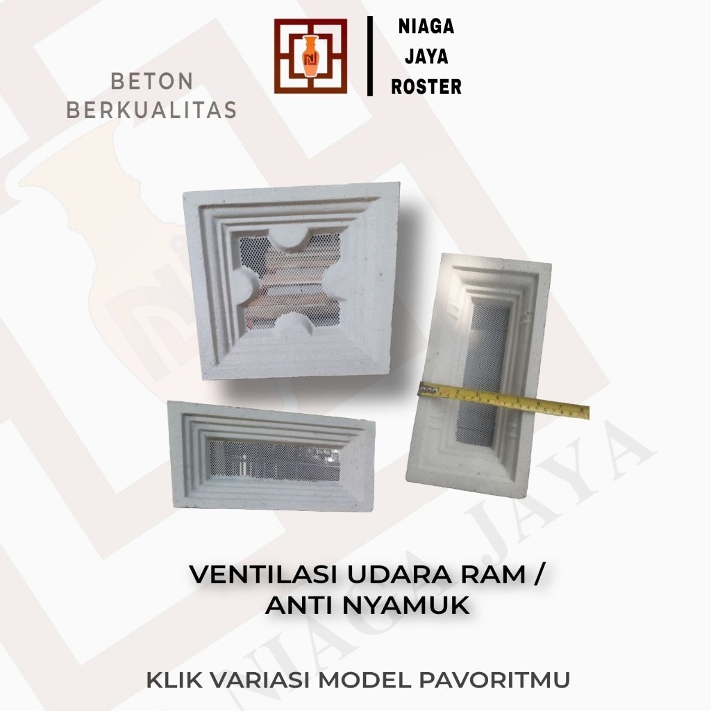 NIAGA JAYA ROSTER - Roster Beton Minimalis Ram kawat, Anti Nyamuk | Loster Putih | Ventilasi Udara