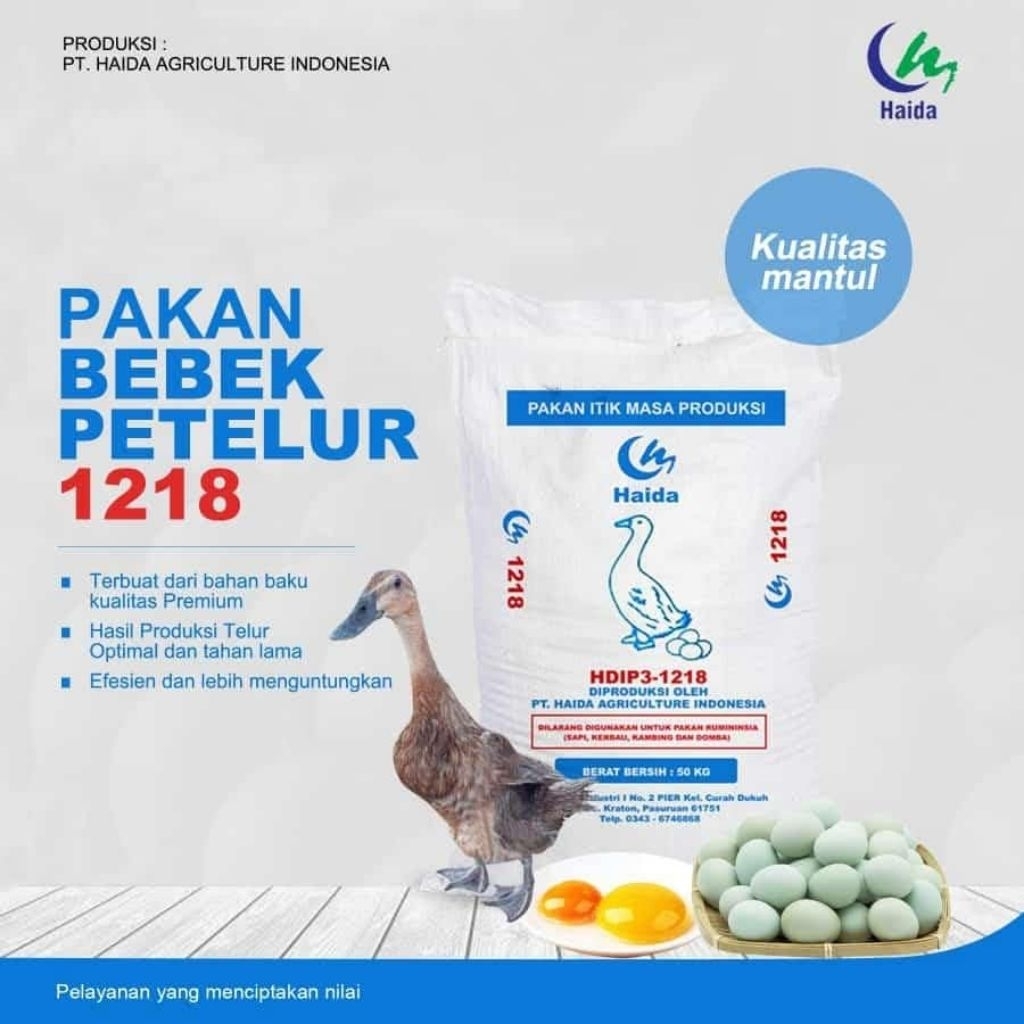 HAIDA 1218 PAKAN JADI BEBEK PETELUR 50kg