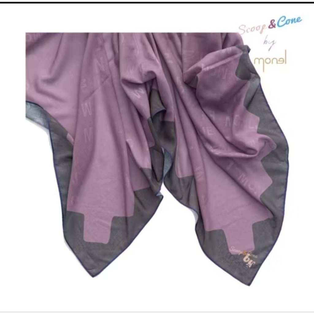 SALE,, PRELOVED PL MONEL Scoop & Cone Ori...Hijab Segiempat Embos Monel