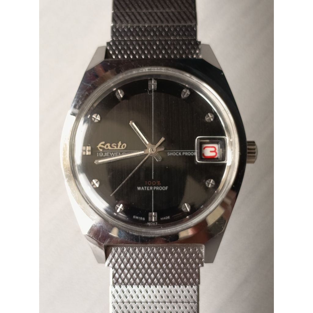 Jam tangan pria EASTO Mesin mekanik manual winding tanpa baterai kondisi mulus ori fungsi normal