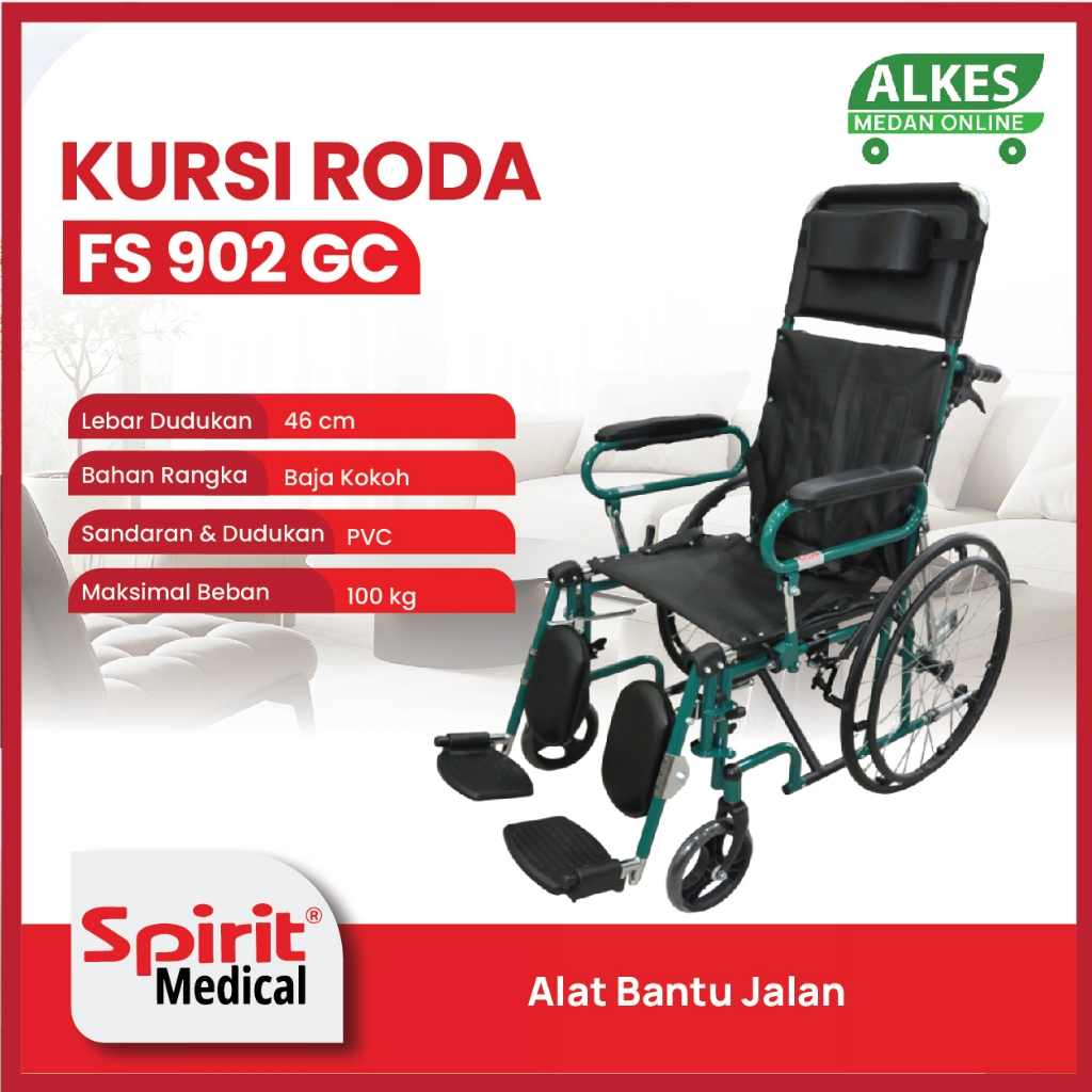 SPIRIT l KURSI RODA MULTIFUNGSI ( 3 IN 1) FS 902 GC | ALAT BANTU JALAN