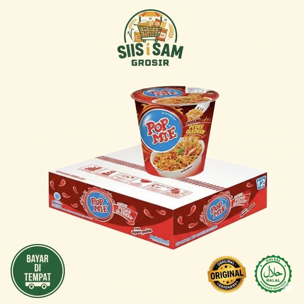 POM MIE 1 DUS ISI 24 PCS | POP MIE AYAM BAWANG 1 DUS | POP MIE 1 DUS GROSIR