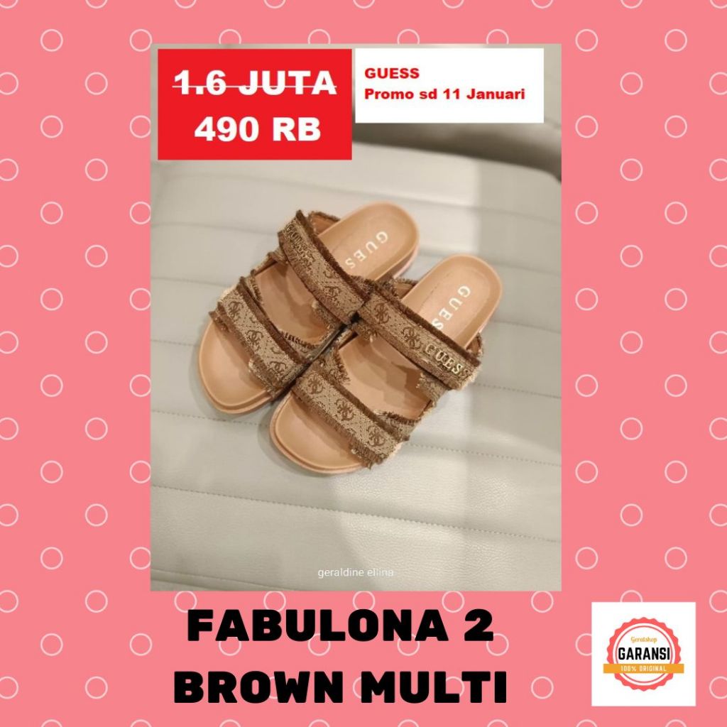 Sandal slip on wanita Guess sale 100% original store FABULONA 2