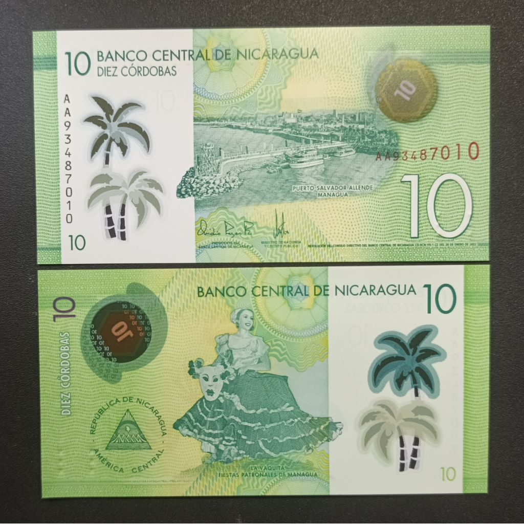 Uang Asing Polymer 10 Nicaragua