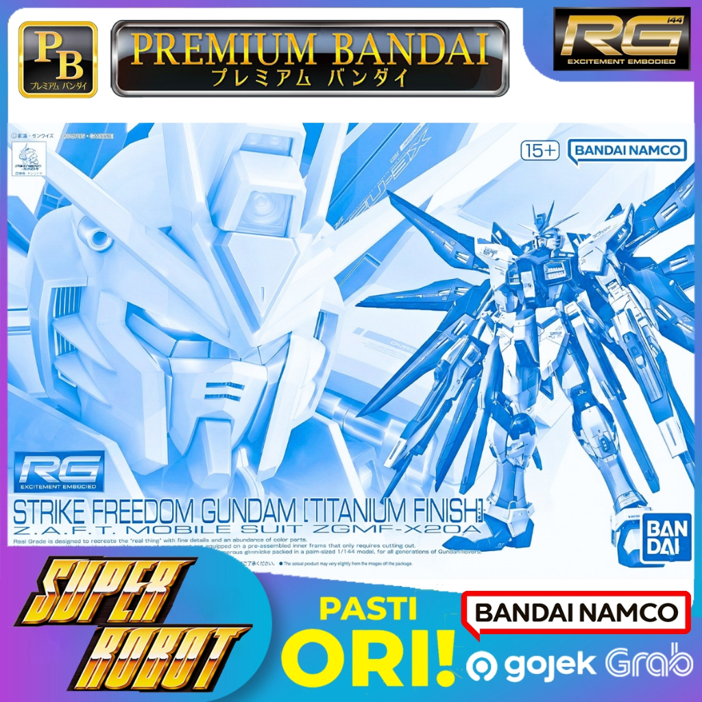 BANDAI RG ZGMF-X20A Strike Freedom Gundam Titanium Finish - P-BANDAI Limited