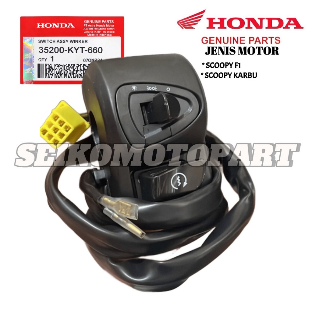 Holder Saklar Kanan Sein Stater (Hitam) Motor HONDA SCOOPY Fi SCOOPY Karbu