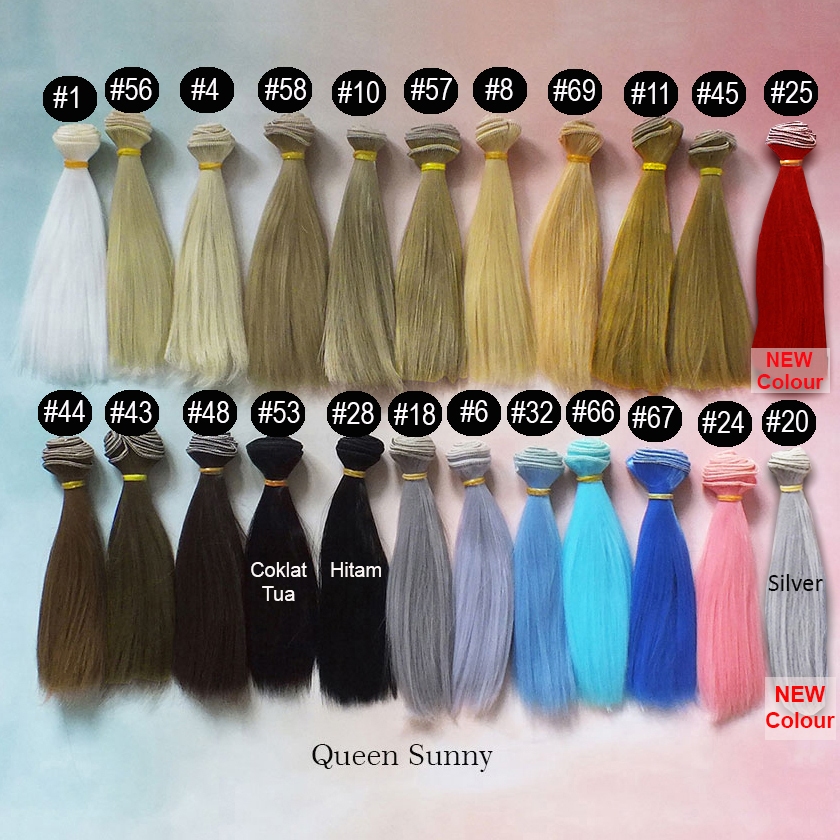 Doll Hair Wig Rambut Palsu Lurus Ukuran 15x100cm Rambut Boneka Doll Hair DIY Hair Wefts 15cm
