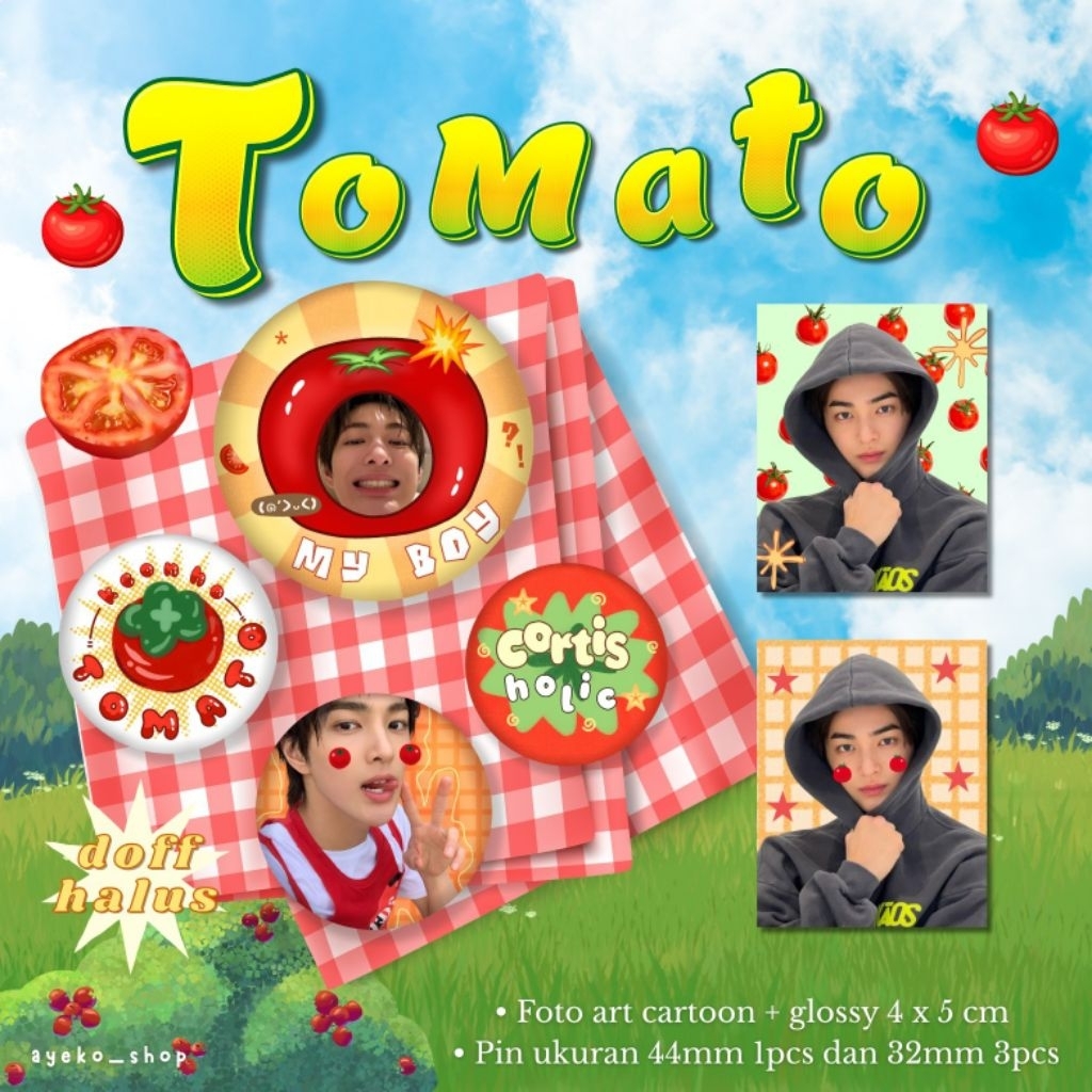 [TOMATO] Pin button peniti set / kpop / Cortis / Fanmade / Juhoon, Keonho, Seong hyeon, Martin, Jame