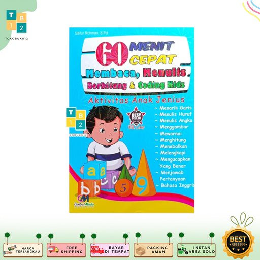 Buku Anak 60 Menit Cepat Membaca Menulis Berhitung & Coding Kids - 128 CM