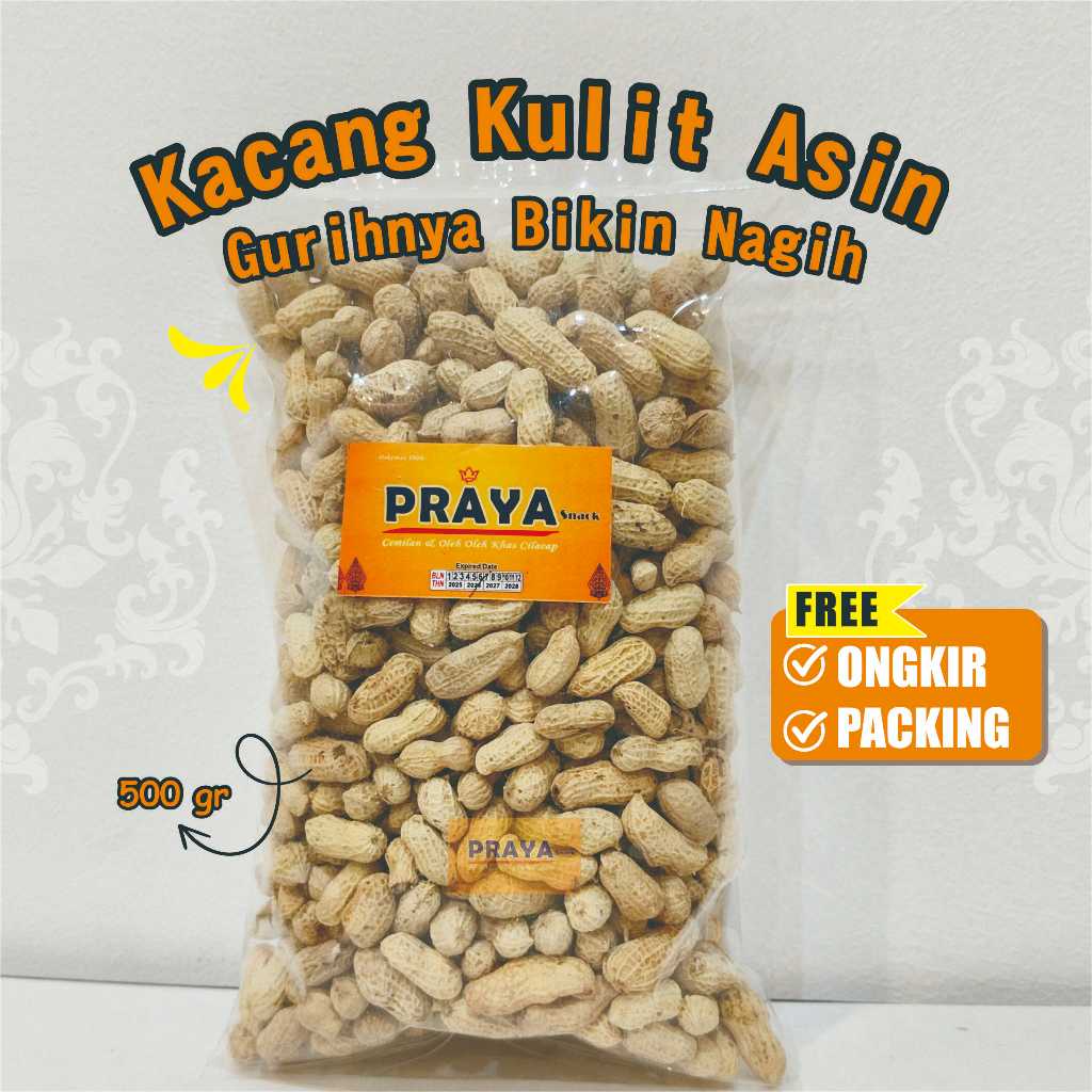 Kacang Kulit Asin Gurih Kiloan Kacang Kulit Asin Sangrai 500Gr