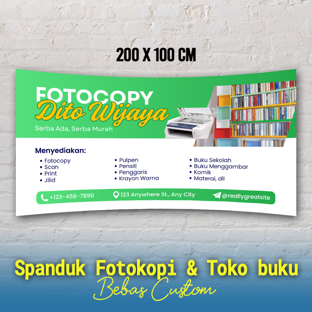 Spanduk Fotocopy, Spanduk Toko Buku, Spanduk Usaha Fotocopy & Print, Spanduk Toko Peralatan Tulis, S