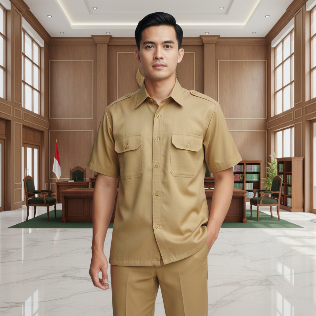 Gajah Muda Seragam PNS Pemda Pria Wanita Baju Pdh Pegawai Negeri Baju Guru Pns Pemda Khaki Muda