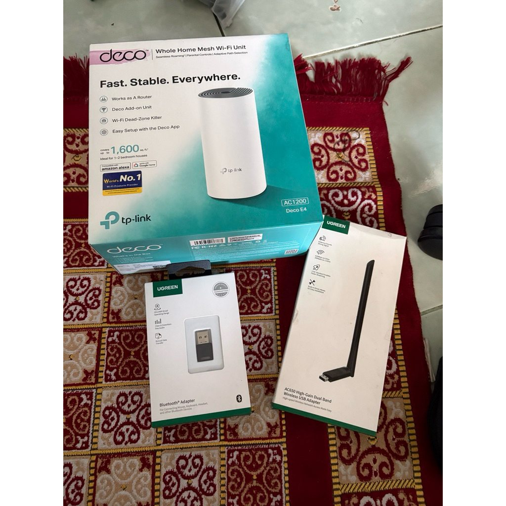 deco mesh, ugreen adapter, usb bluetooth