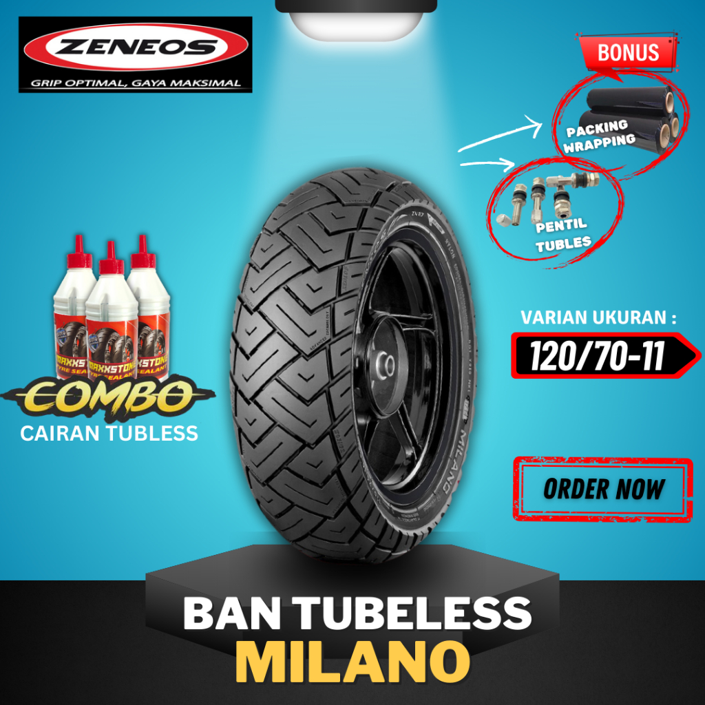 [READY COD] BAN ZENEOS MILANO RING 11 TUBELESS 120/70-11 / BAN MOTOR RING 10 ZENEOS / BAN ZENEOS VES