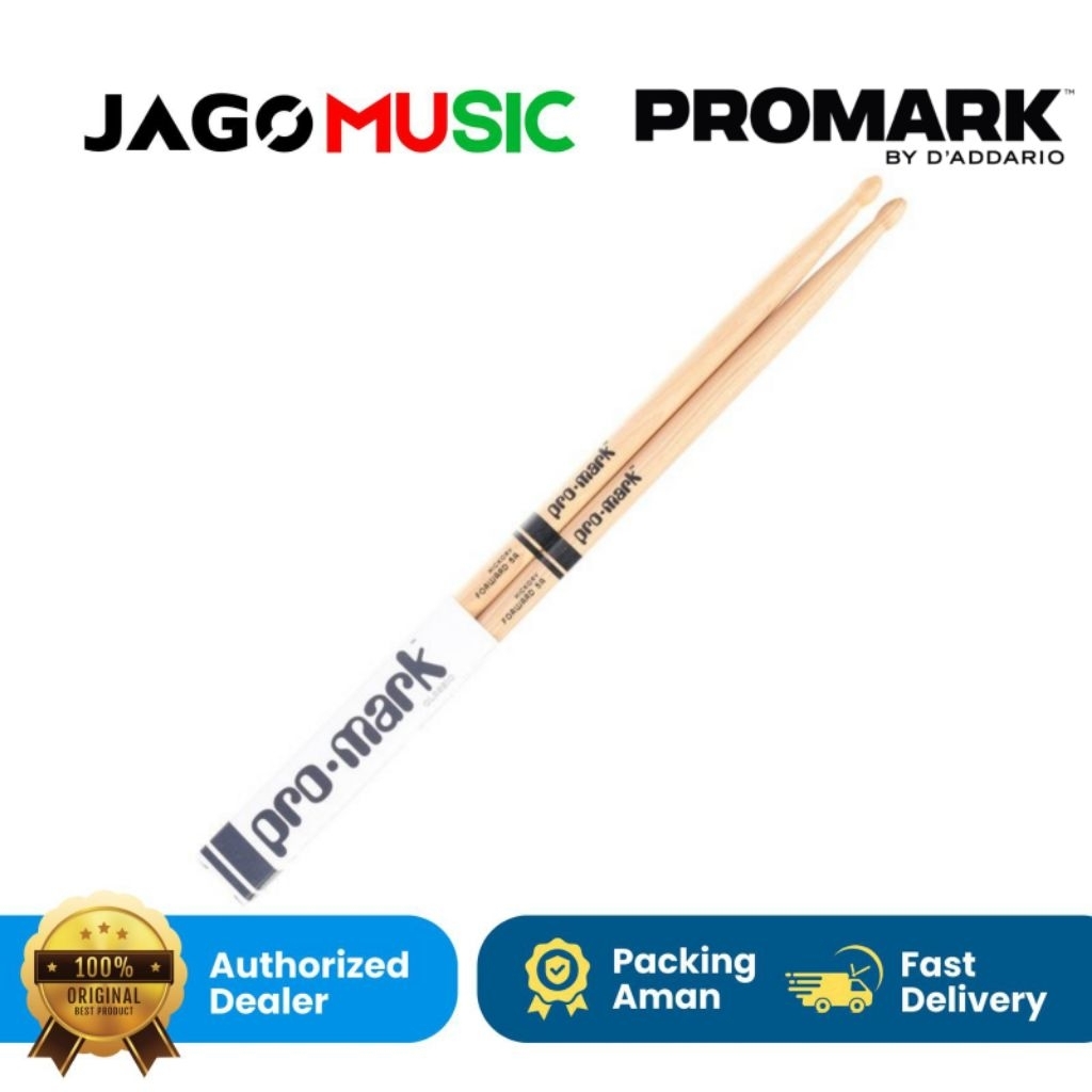 Stick Drum Stick Promark TX5AW Pro Mark TX 5AW American Forward 5A Hickory WD Tip / Sepasang